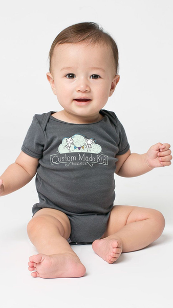 Baby Rib Short Sleeve Onesie (Asphalt)