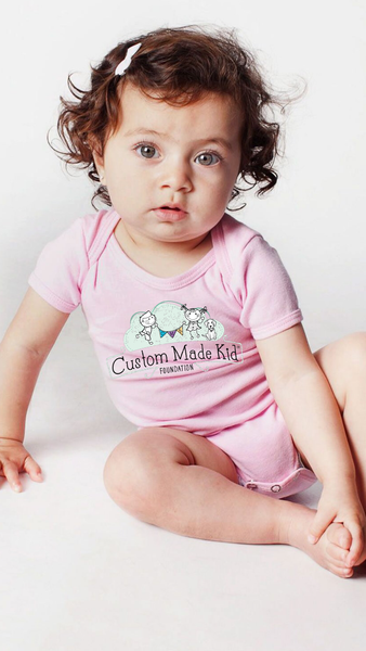 Baby Rib Short Sleeve Onesie (Pink)
